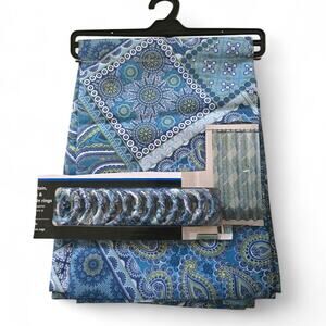 Mainstay Paisley Shower Curtain & Matching Ring Set